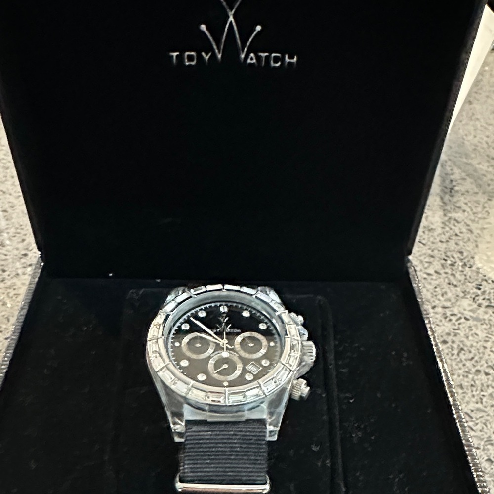 ToyWatch Black and Silver Chronograph